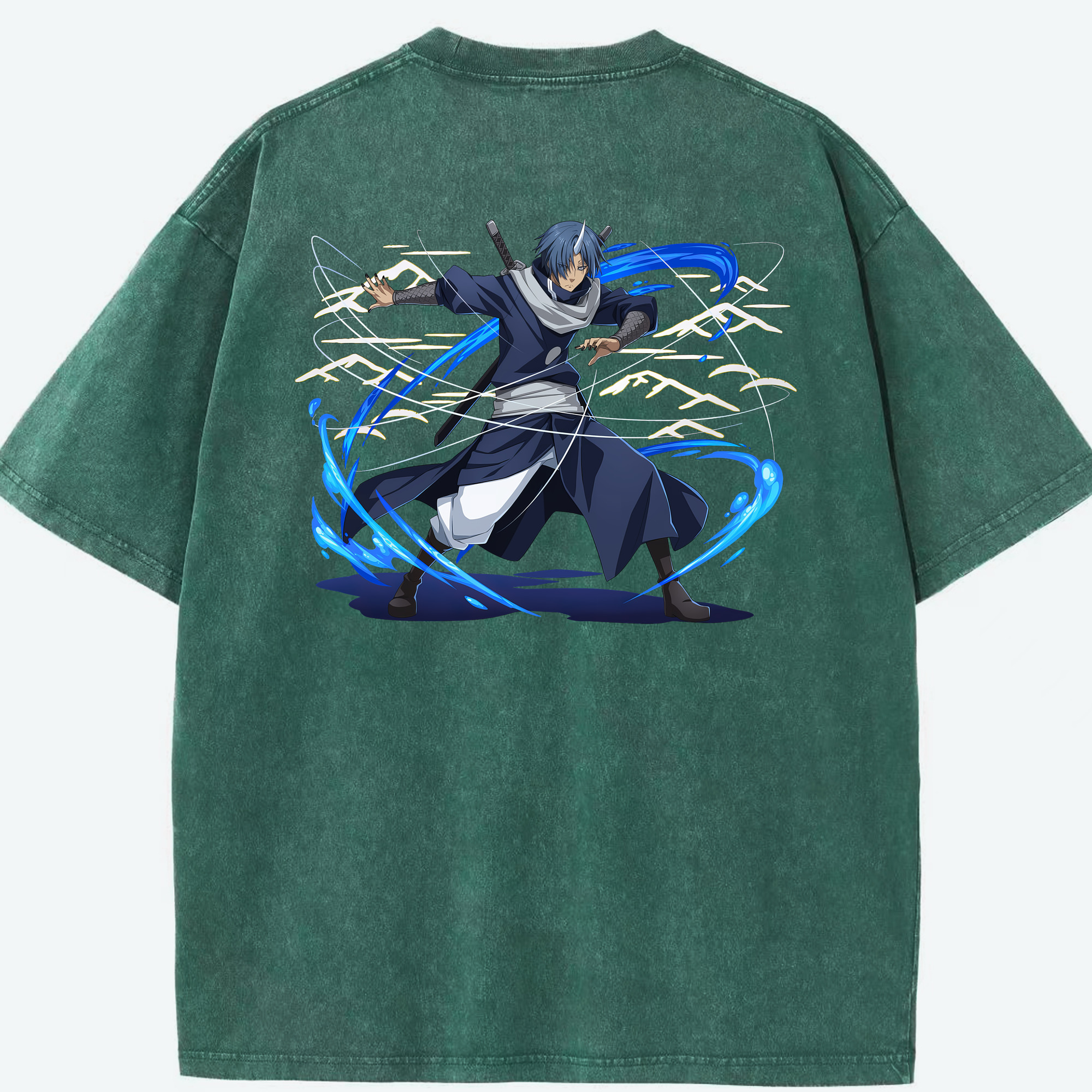 （画像用） 転スラ Regarding Reincarnated to Slime 綿100% ヴィンテージ風 半袖Tシャツ（背面プリント）